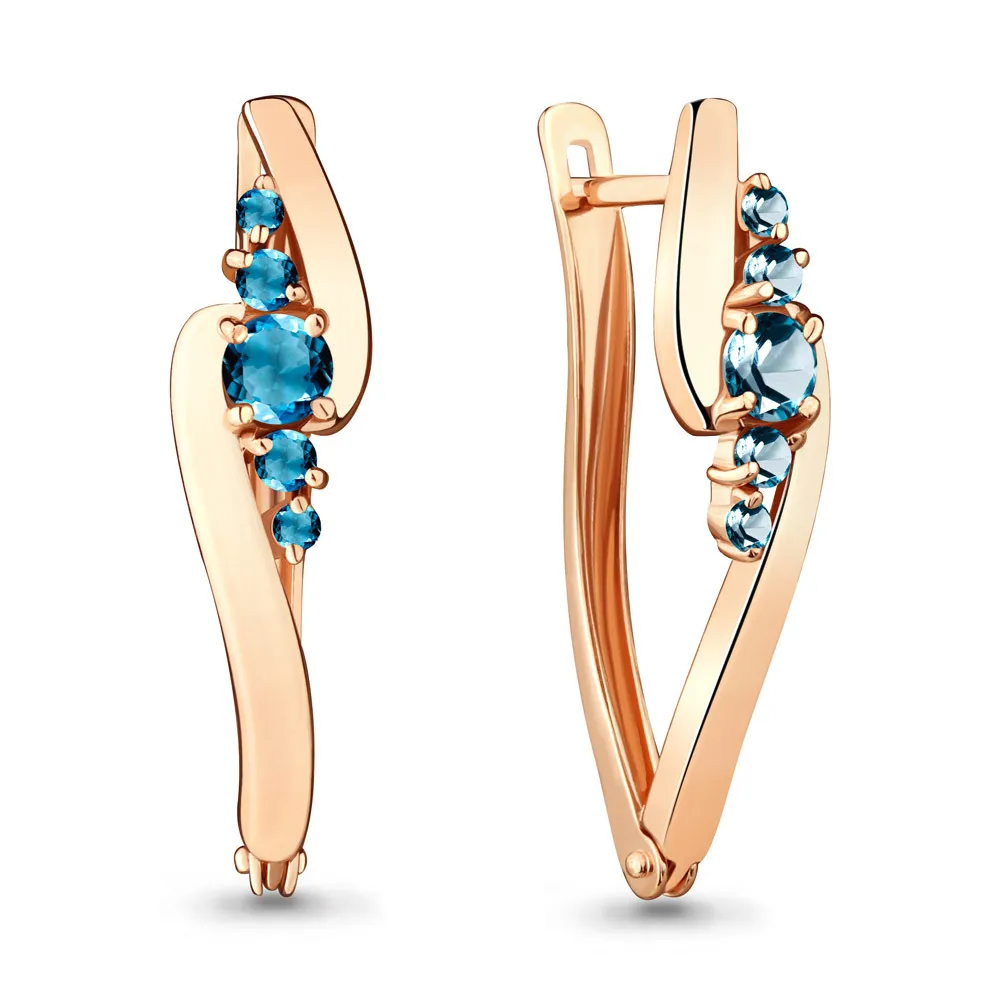 

Серьги из серебра с топазом Aquamarine 4466408, 4466408