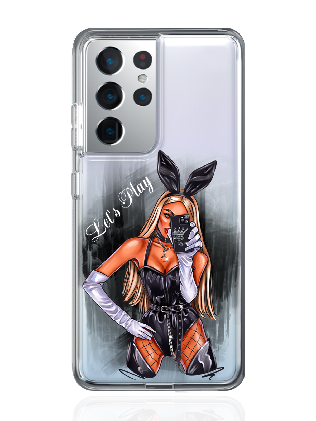 

Чехол MustHaveCase для Samsung Galaxy S21 Ultra Игривая зайка Let's Play прозрачный, Samsung Galaxy S21 Ultra Игривая зайка Let's Play