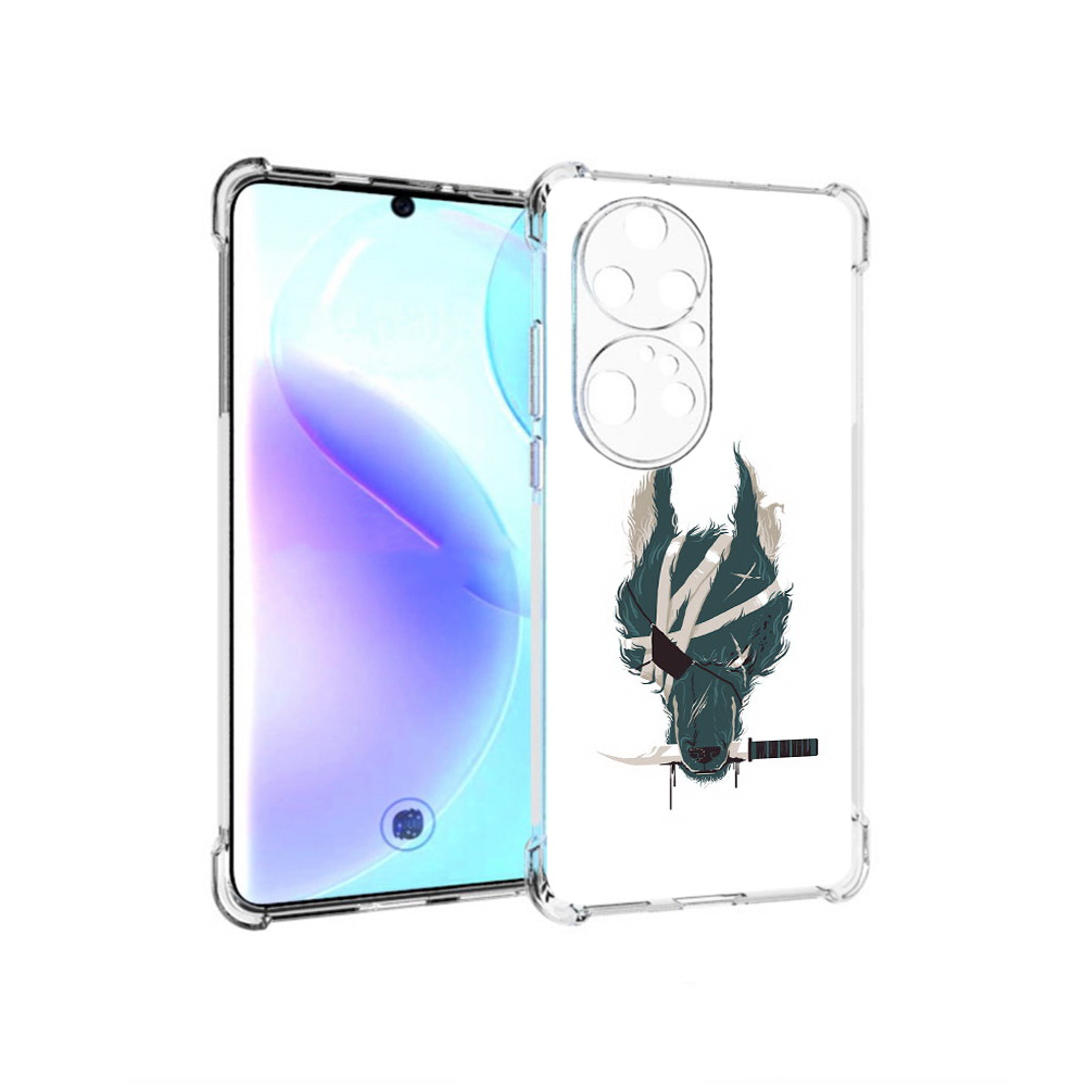 

Чехол MyPads Tocco для Huawei P50 Pro волк-разбойник, Прозрачный, Tocco