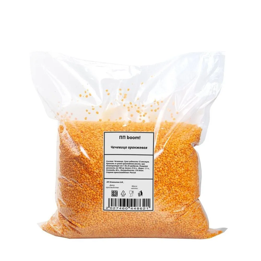 

Чечевица оранжевая колотая, красная, для супов и гарниров, 2 кг