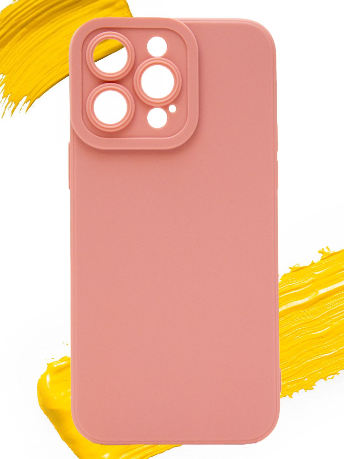 

Чехол для Apple iPhone 14 Pro Max с полной защитой камеры, пудровый, Розовый, Silicone case