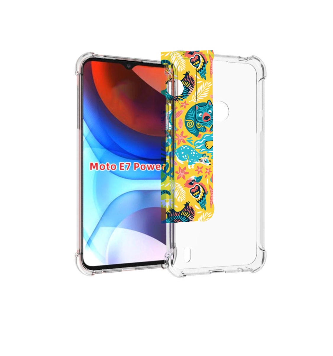 

Чехол MyPads seamless-pattern для Motorola Moto E7 Power, Прозрачный, Tocco