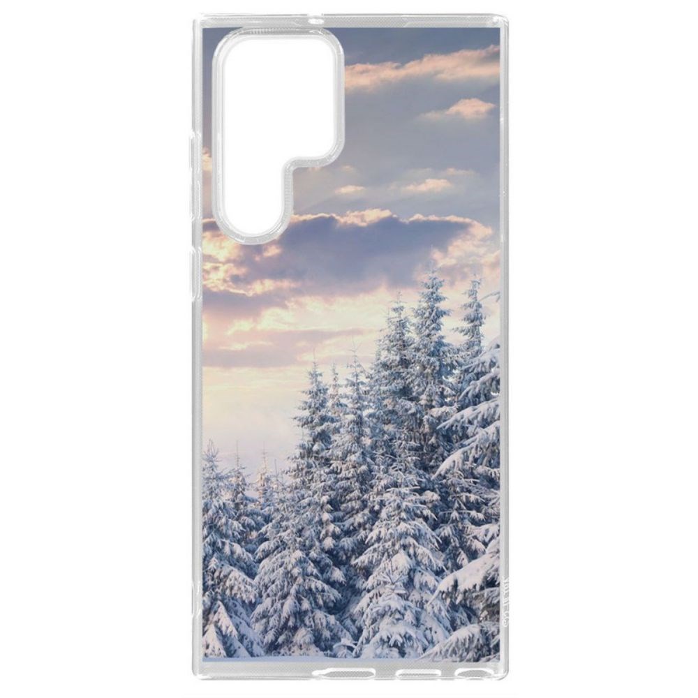 Чехол-накладка Krutoff Clear Case Снежный пейзаж для Samsung Galaxy S22 Ultra (S908)