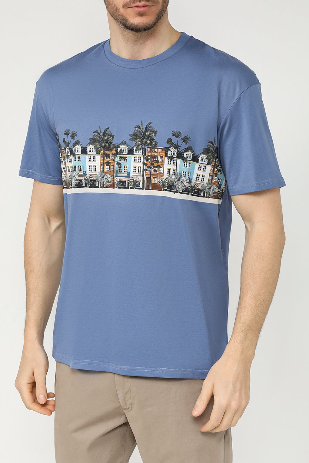 

Футболка мужская D.Molina DM240112291-005 синяя L, Синий, DM240112291-005