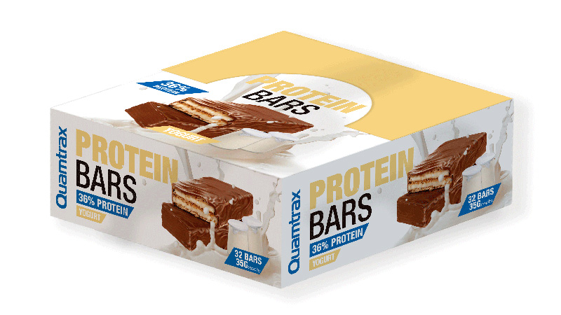 фото Протеиновые батончики quamtrax protein bars 32x35 г - йогурт