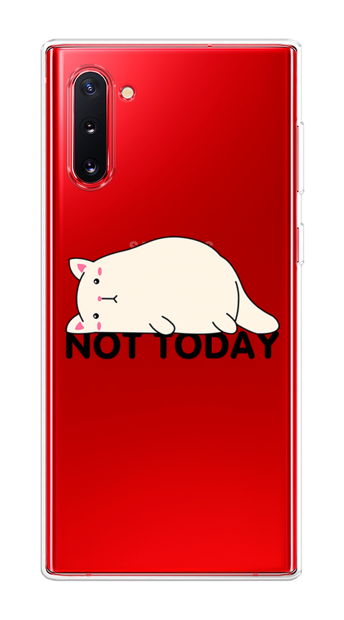 

Чехол на Samsung Galaxy Note 10 "Cat not today", Белый;розовый;черный, 28650-1