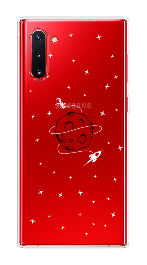 

Чехол на Samsung Galaxy Note 10 "Полет вокруг луны", Белый;серый;черный, 28650-2