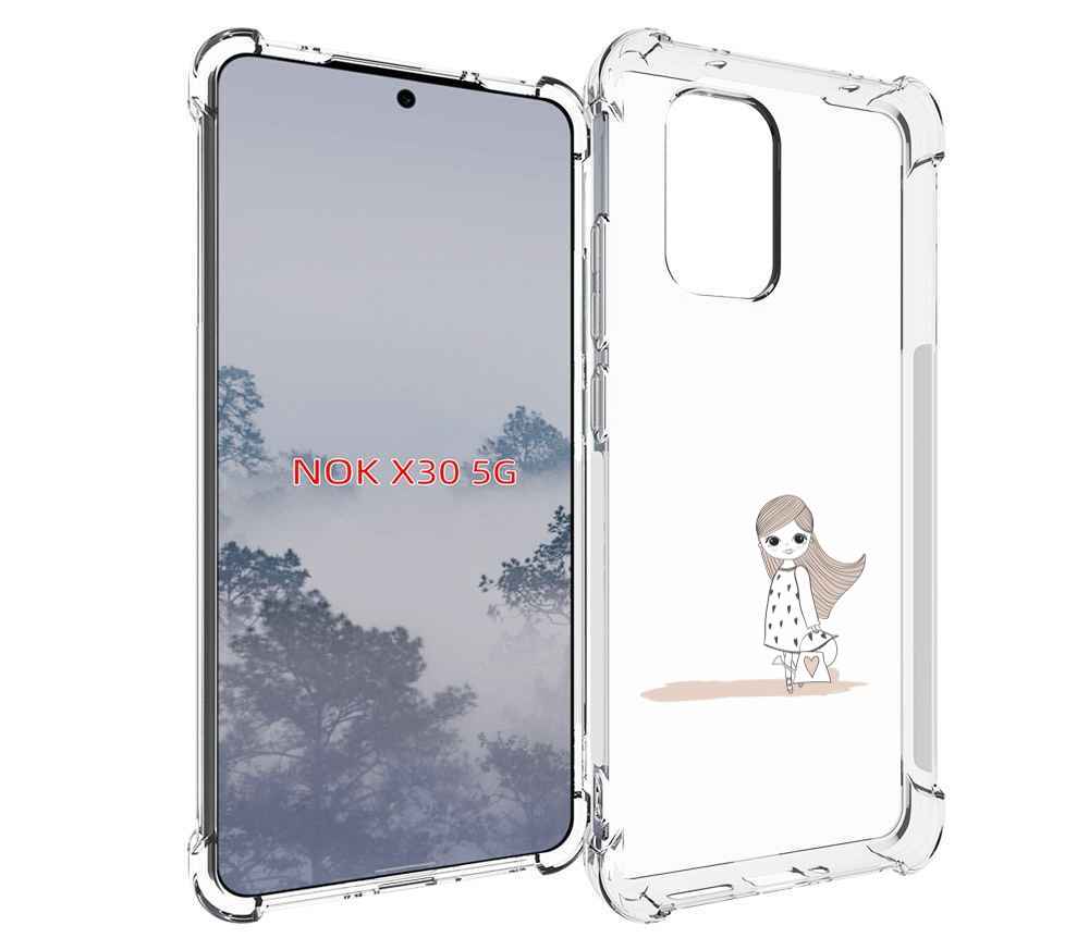

Чехол MyPads Девочка с сумкой для Nokia X30 5G, Tocco