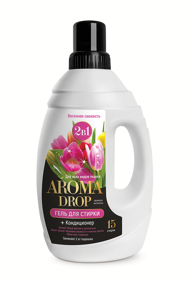Жидкое средство Aroma Drop 2 в 1 Весенняя свежесть для белого и цветного белья 1,5 л