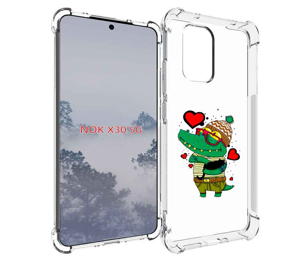 

Чехол MyPads Влюбленный крокодил для Nokia X30 5G, Tocco