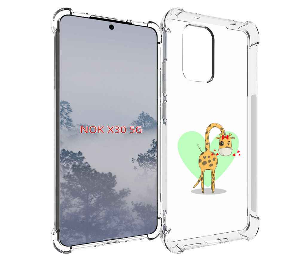 

Чехол MyPads Влюбленный жираф 14 февраля для Nokia X30 5G, Tocco