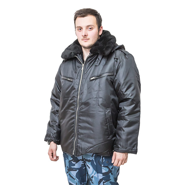 BVR Куртка Пилот ткань Оксфорд, искусственный мех, цвет черный BVR (48-50 / 170-176)
