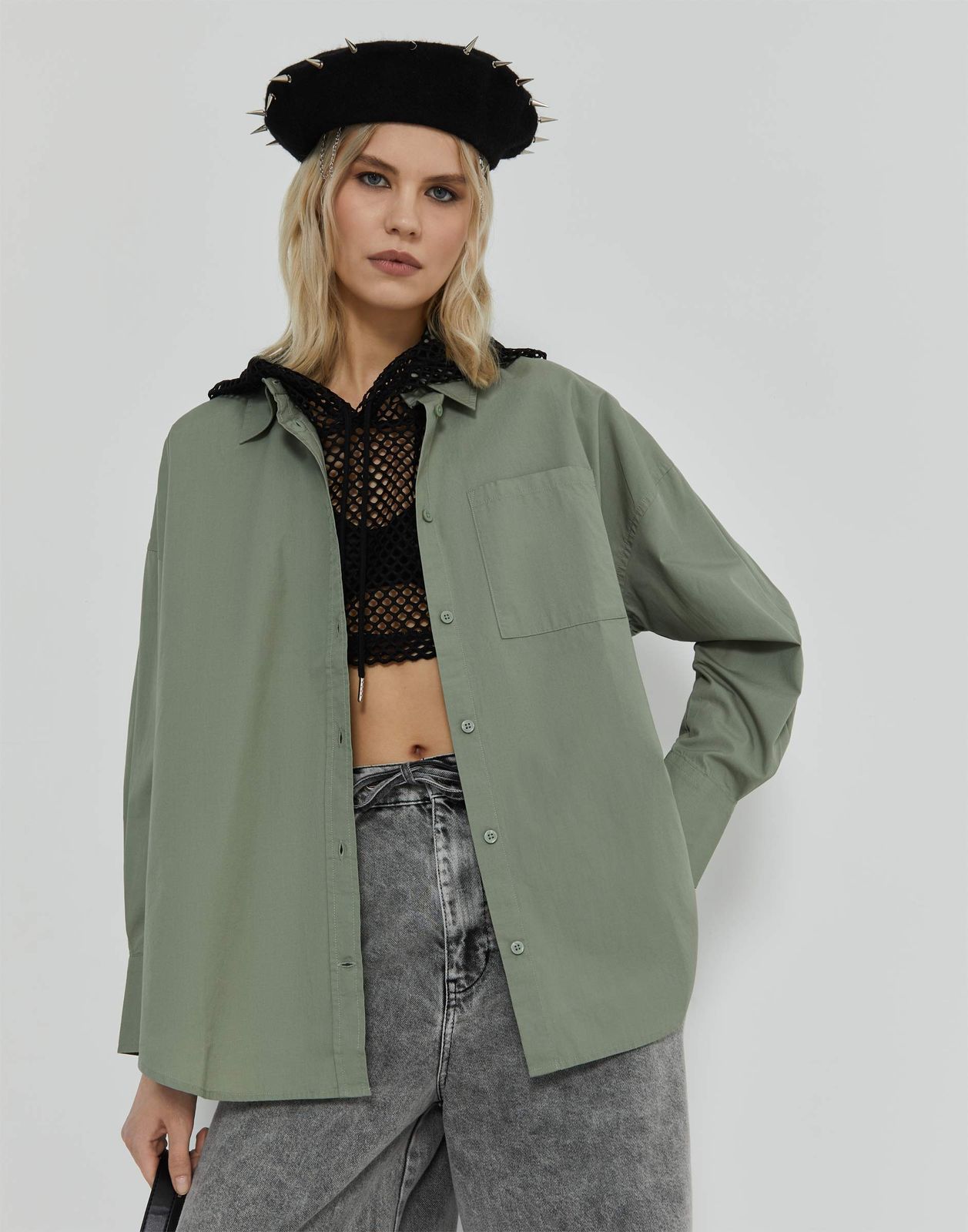 

Рубашка для девочки Gloria Jeans GWT003337 хаки 12-14л/164, GWT003337