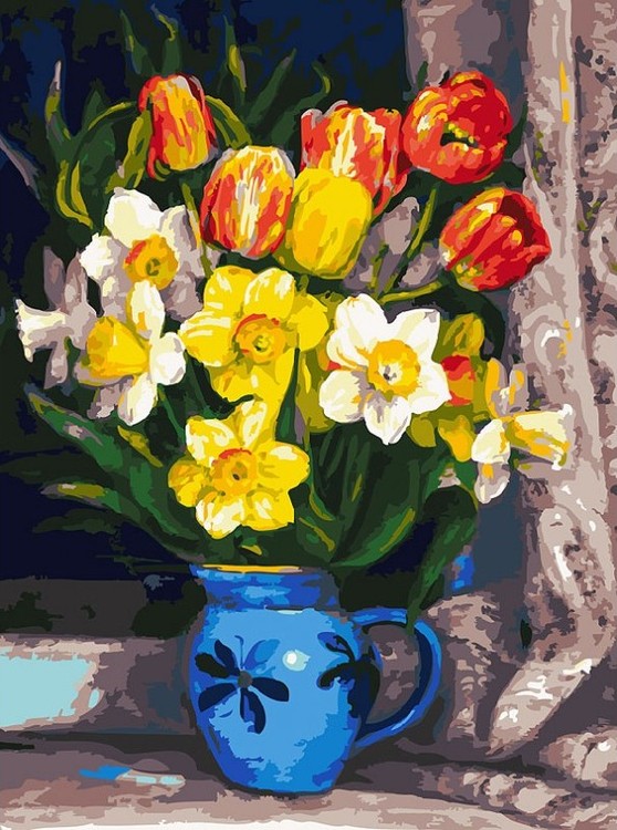

Картина по номерам Белоснежка Тюльпаны, 30x40, Тюльпаны