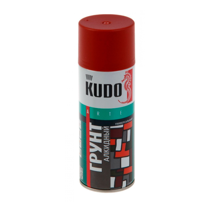 Грунт KUDO KU2002 алкидный универсальный аэрозоль красно-коричневый 0,52л