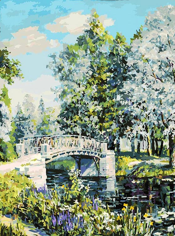 

Картина по номерам Белоснежка Мостик в парке, 30x40, Мостик в парке