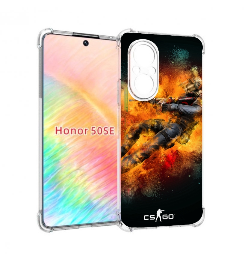 

Чехол бампер MyPads CS-go Контр-террорист для Honor 50 SE против, Прозрачный, Tocco