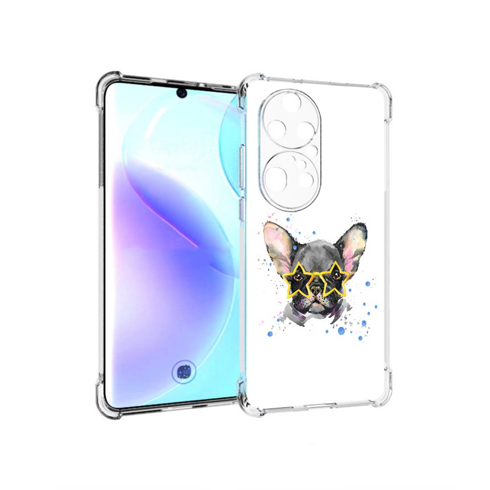 

Чехол MyPads Tocco для Huawei P50 Pro буля в очках, Прозрачный, Tocco