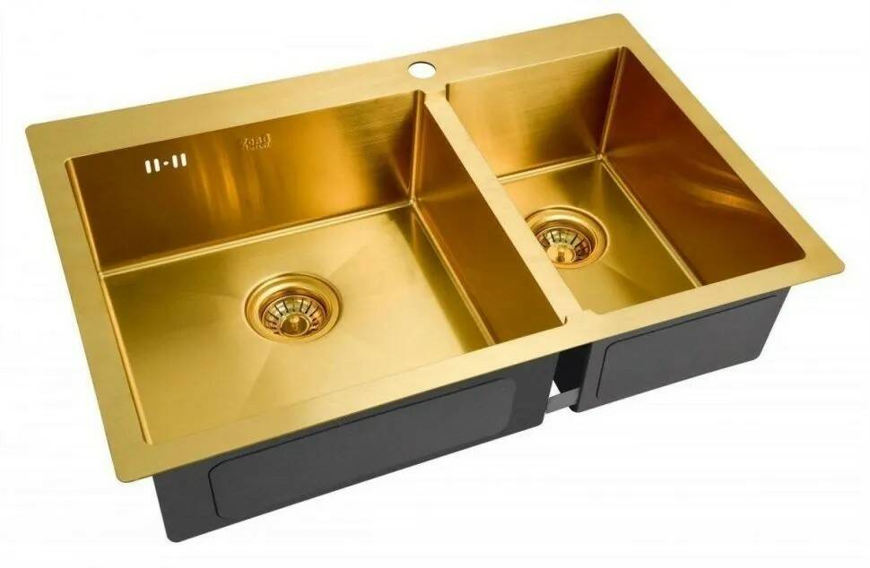 фото Мойка для кухни zorg sanitary pvd szr-78-2-51-l bronze бронза