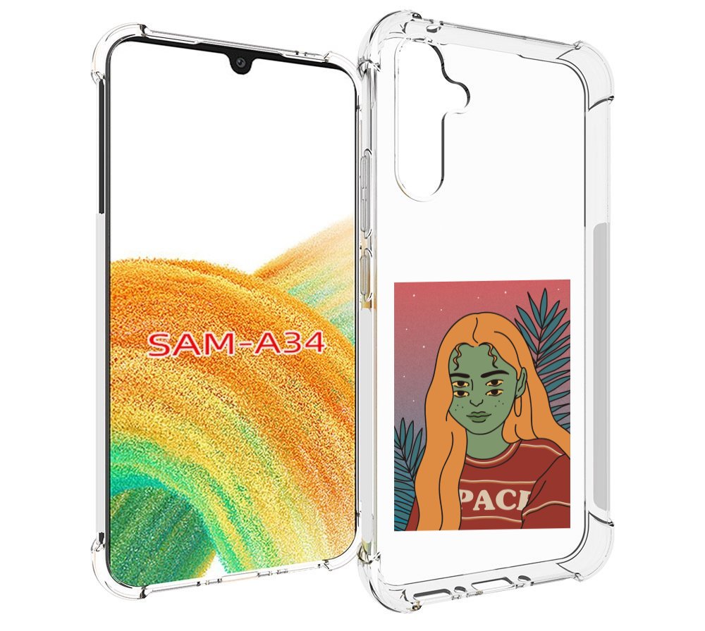 

Чехол MyPads четырехглазая девушка женский для Samsung Galaxy A34, Tocco