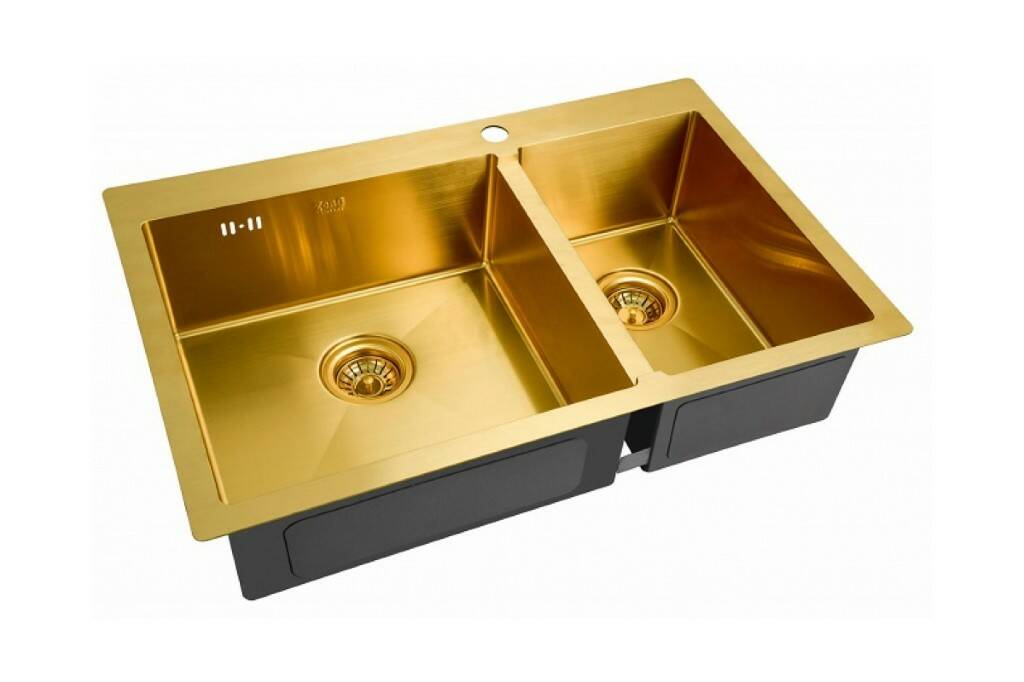 

Мойка для кухни ZorG Sanitary PVD SZR-78-2-51-L BRONZE бронза, Золотистый