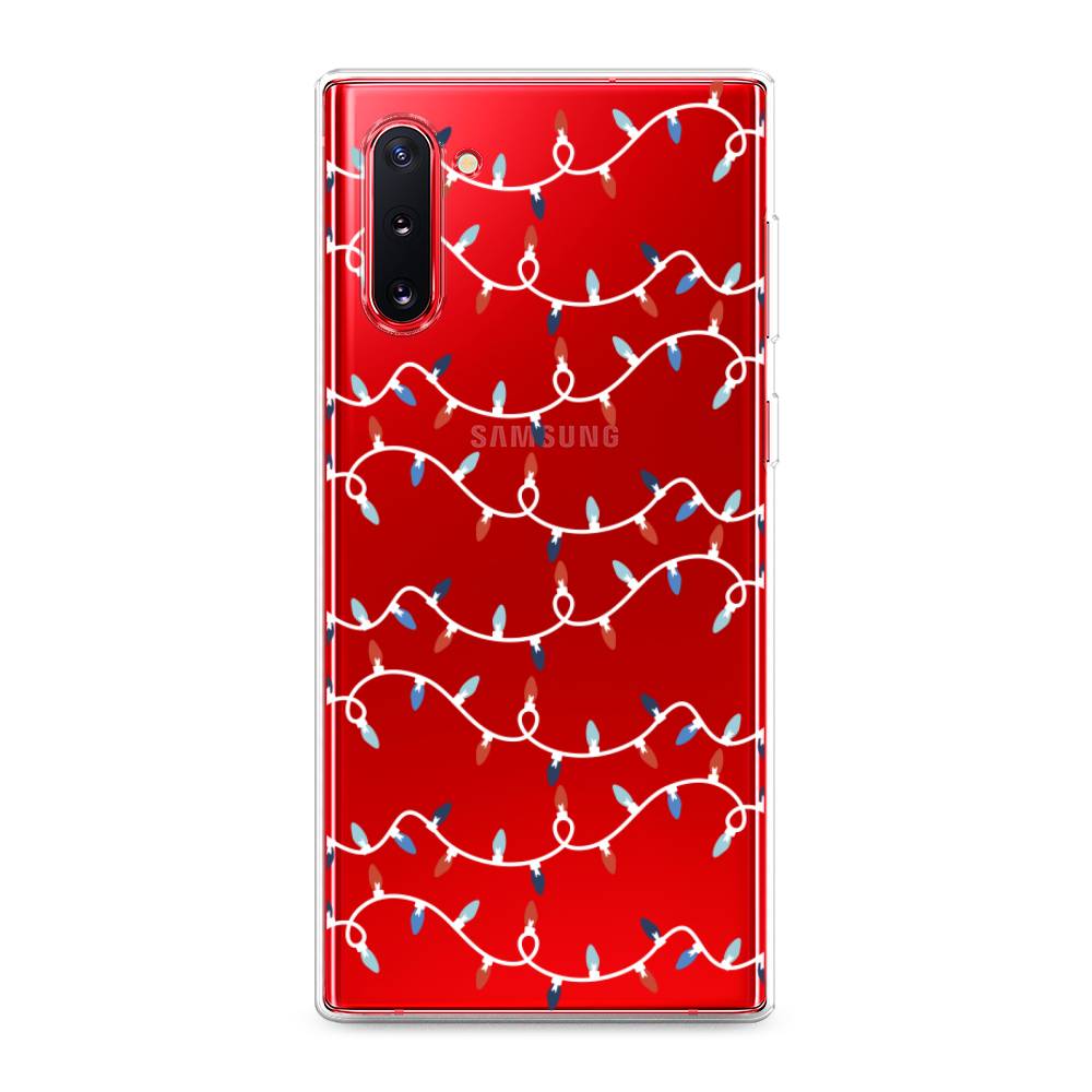 

Чехол на Samsung Galaxy Note 10 "Разноцветная гирлянда", Белый;красный;синий, 28650-5
