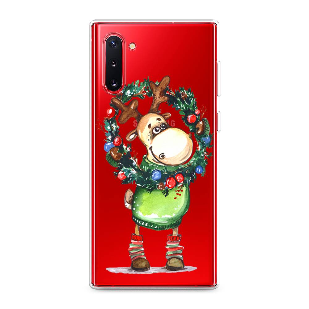 

Чехол на Samsung Galaxy Note 10 "Олень с новогодним венком", 28650-4