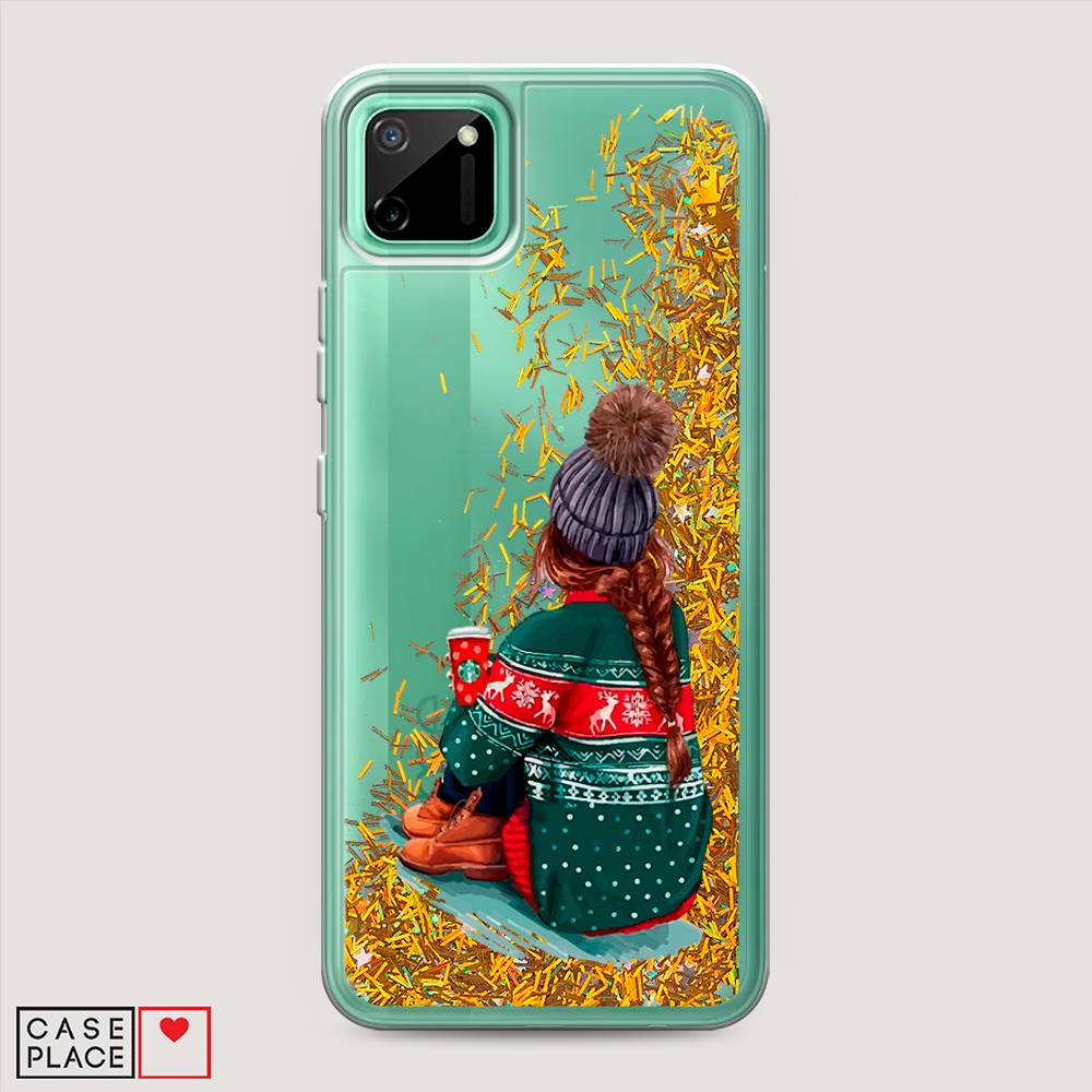 

Жидкий чехол с блестками "Winter dreams" на Realme C11, 253890-1