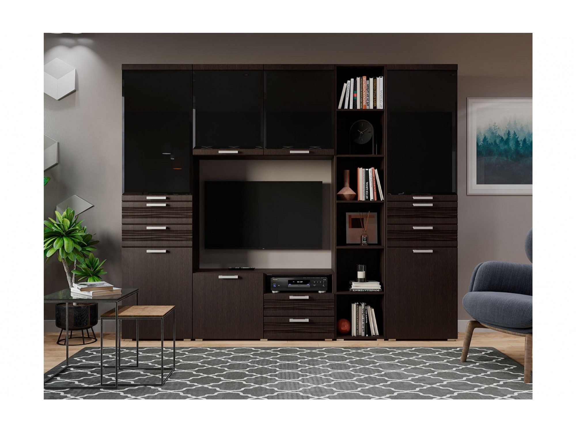 

Гостиная Асти Вариант №1 (Венге шоколад), mif-000022551