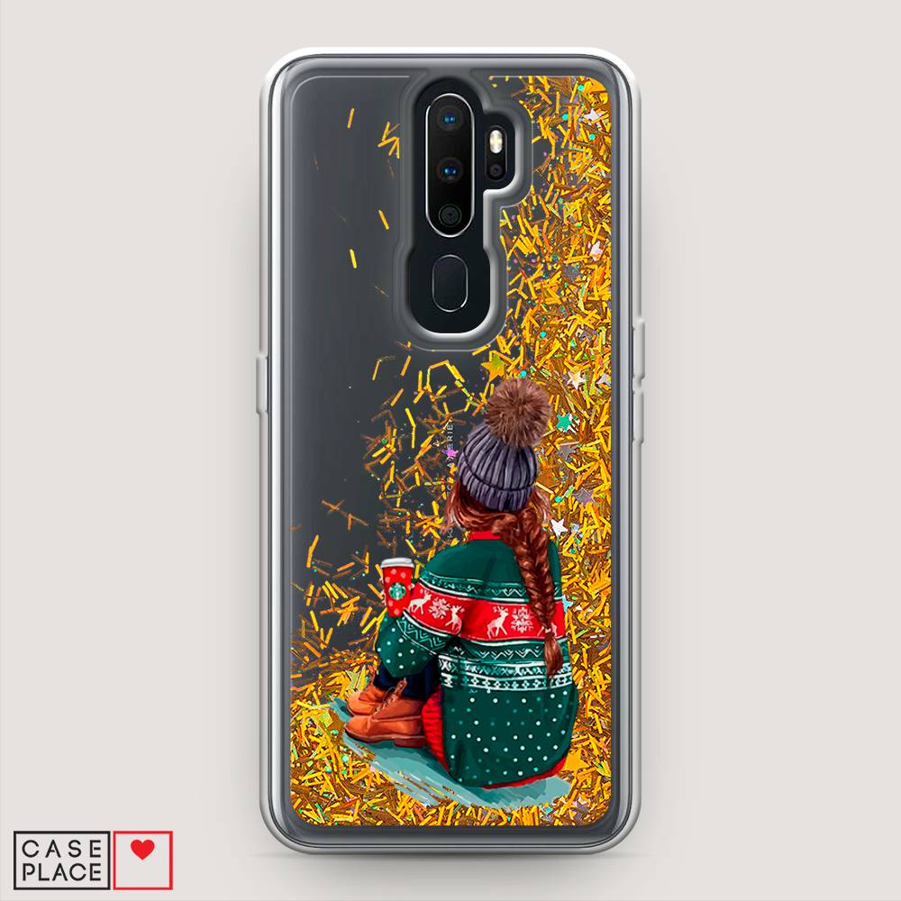 

Жидкий чехол с блестками "Winter dreams" на Oppo A5 (2020), 251390-1