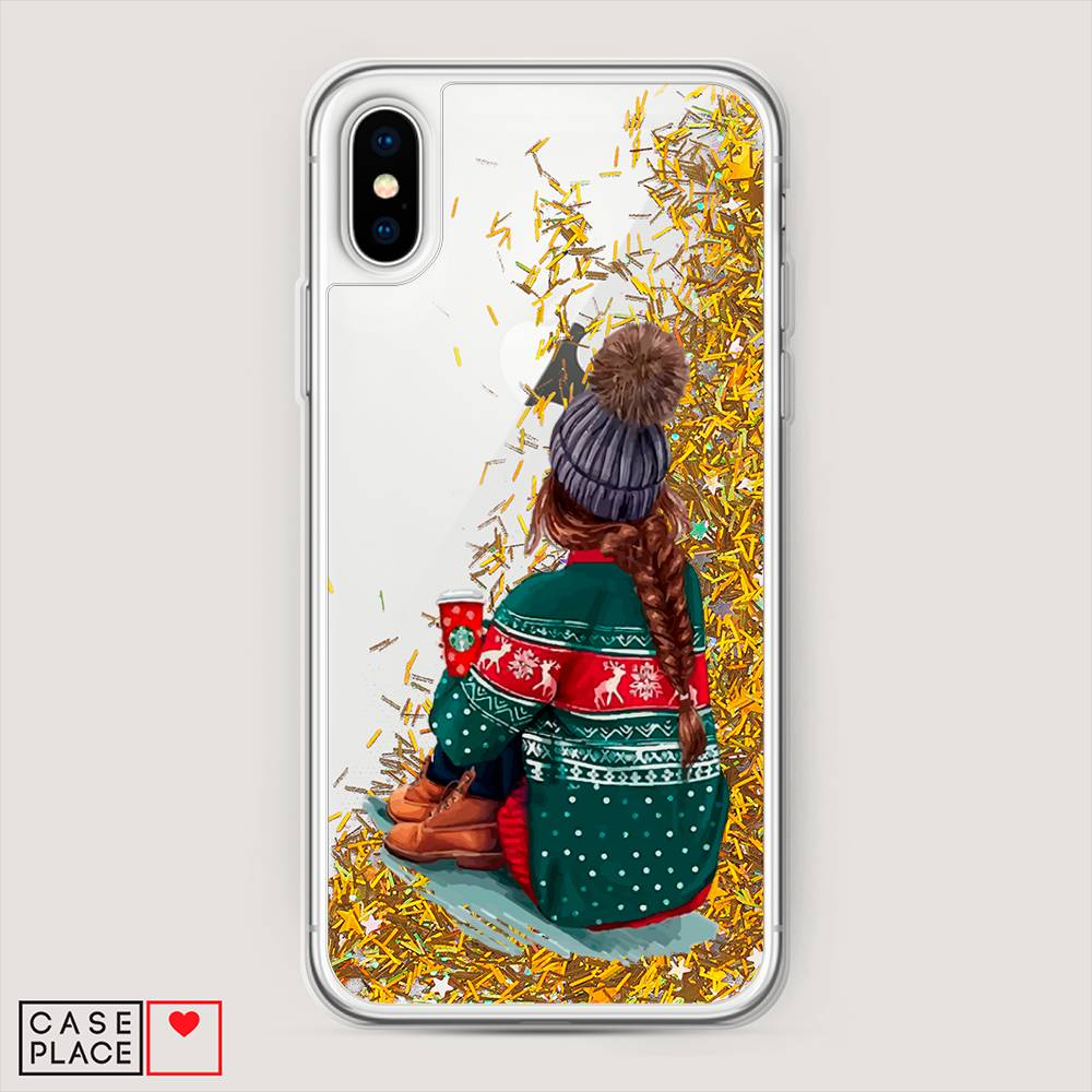 

Жидкий чехол с блестками "Winter dreams" на Apple iPhone XS Max (10S Max), 11990-1