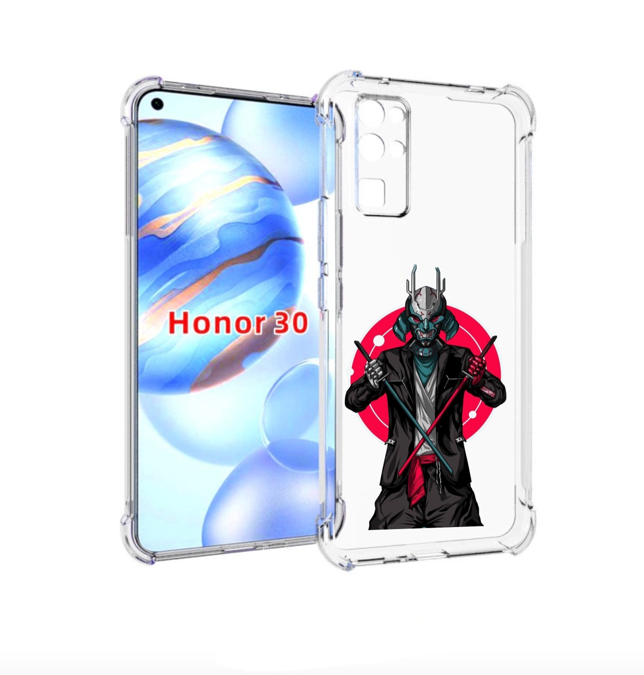 

Чехол бампер MyPads якудза с катанами для Honor 30 (BMH-AN10) пр, Прозрачный, Tocco
