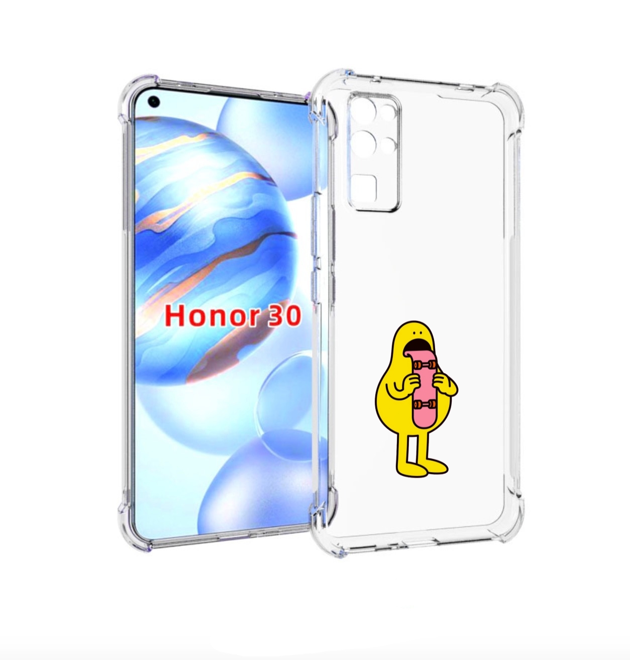 

Чехол бампер MyPads язычок скейтер для Honor 30 (BMH-AN10) проти, Прозрачный, Tocco
