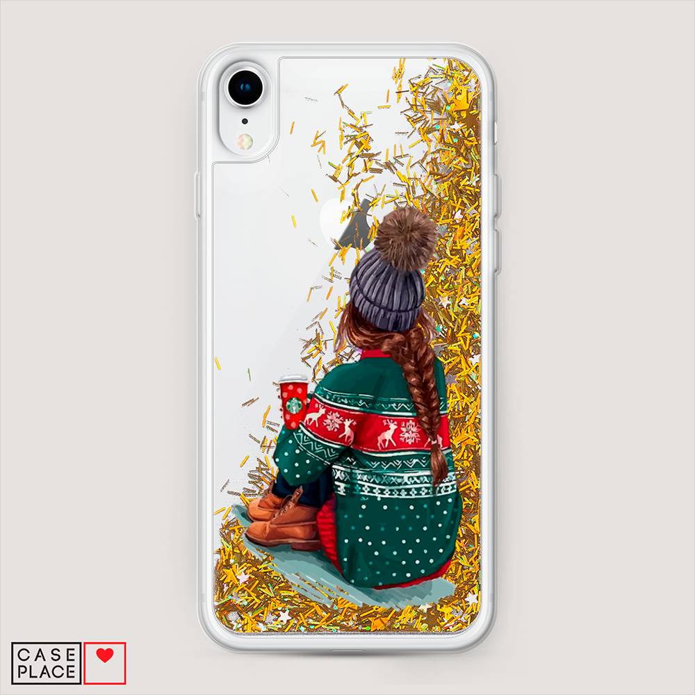 

Жидкий чехол с блестками "Winter dreams" на Apple iPhone XR (10R), 12090-1