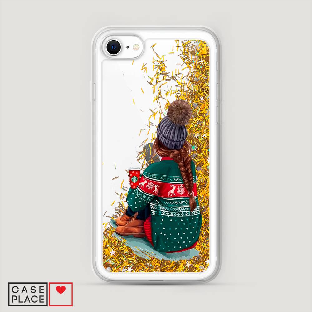 

Жидкий чехол с блестками "Winter dreams" на Apple iPhone SE 2020, 12490-1