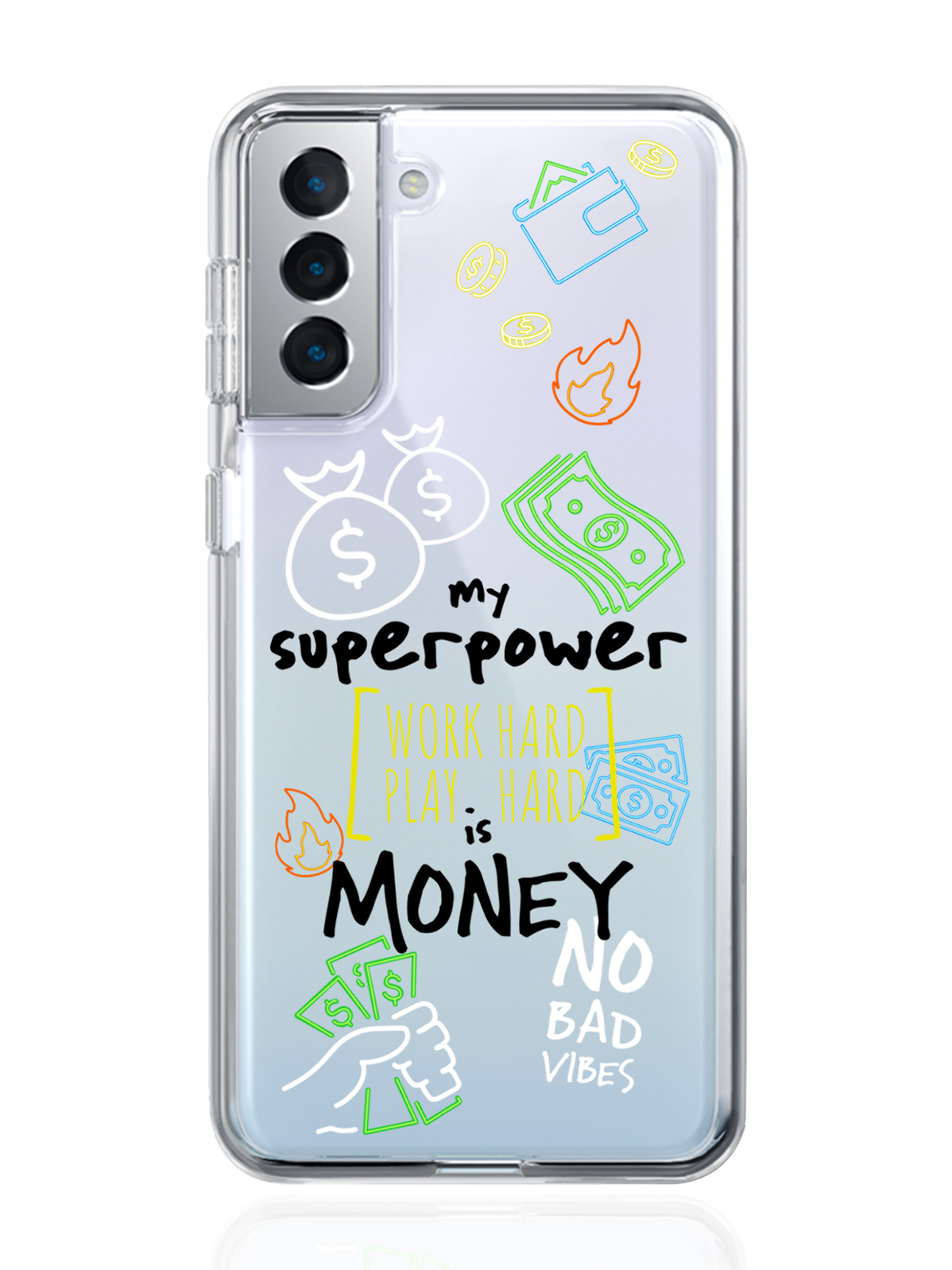 

Чехол MustHaveCase для Samsung Galaxy S21+ My Superpower is Money прозрачный, Samsung Galaxy S21+ My Superpower is Money+
