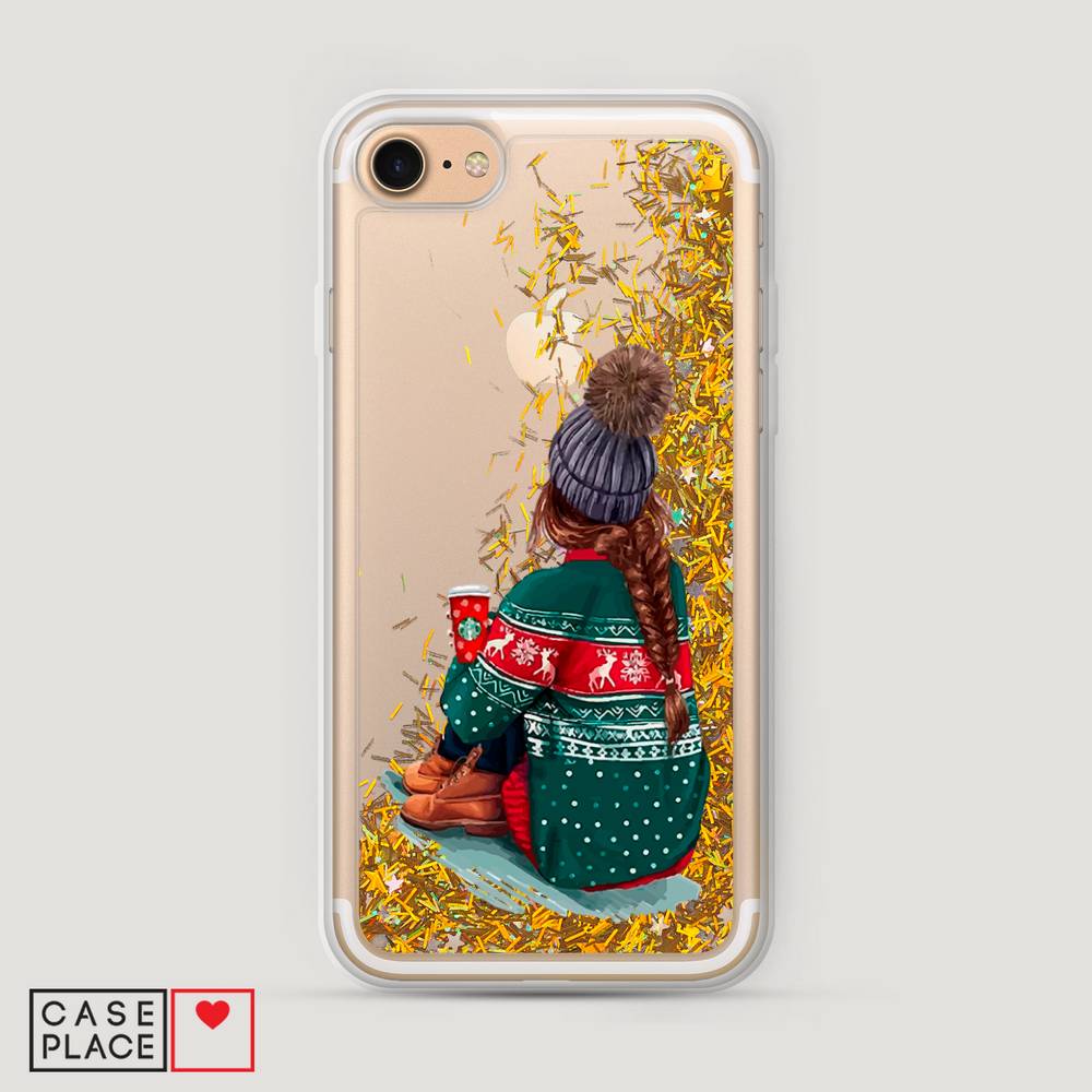 

Жидкий чехол с блестками "Winter dreams" на Apple iPhone 8, 10890-1