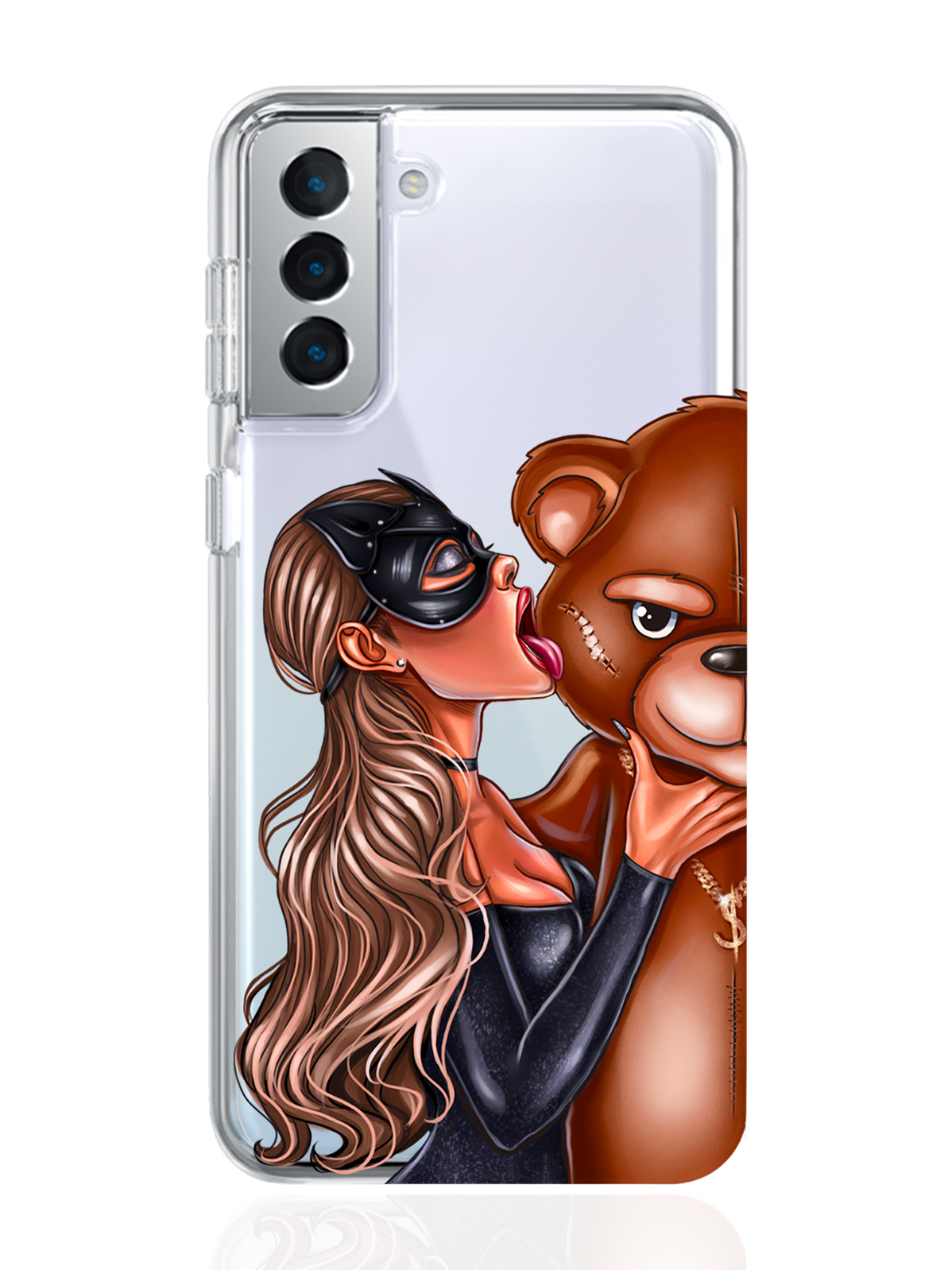 

Чехол MustHaveCase для Samsung Galaxy S21+ Кошечка русая и мишка прозрачный, Samsung Galaxy S21+ Кошечка русая и мишка+