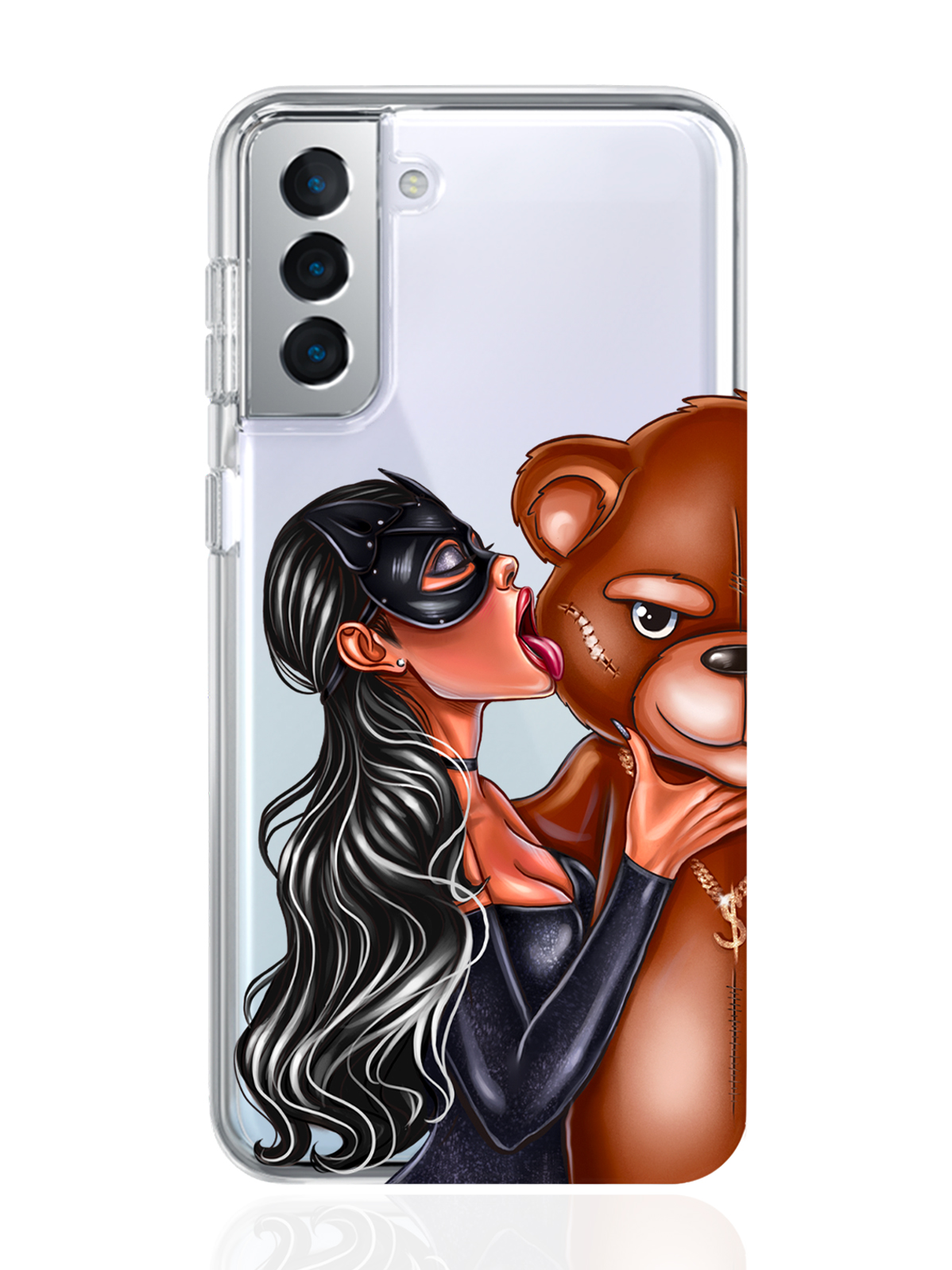 

Чехол MustHaveCase для Samsung Galaxy S21+ Кошечка брюнетка и мишка прозрачный, Samsung Galaxy S21+ Кошечка брюнетка и мишка+