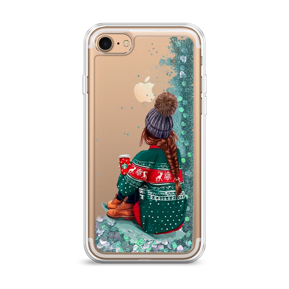 

Жидкий чехол с блестками "Winter dreams" на Apple iPhone 7, 10695-1