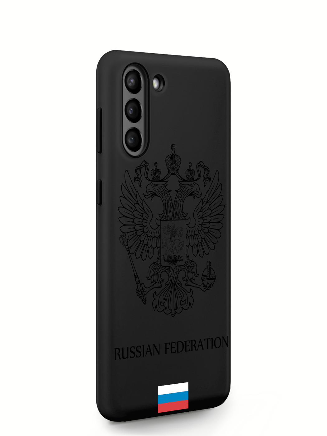 фото Чехол musthavecase для samsung galaxy s21+ черный лаковый герб россия черный