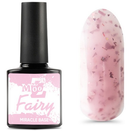 Базы для лаков База для гель лака MOOZ Miracle Fairy цветная с блестками основа под лак 9 мл