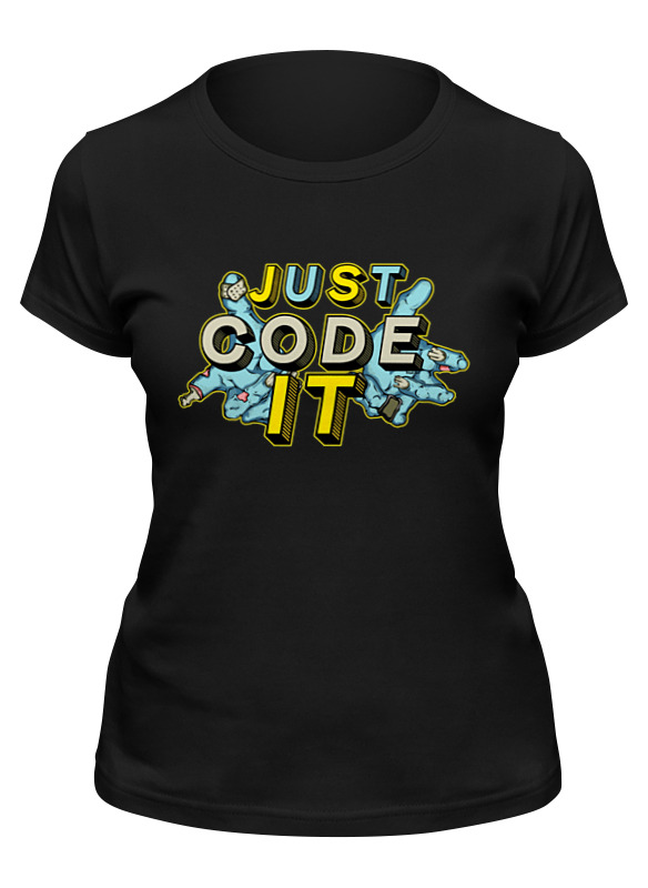

Футболка женская Printio Code it черная L, Черный, Code it