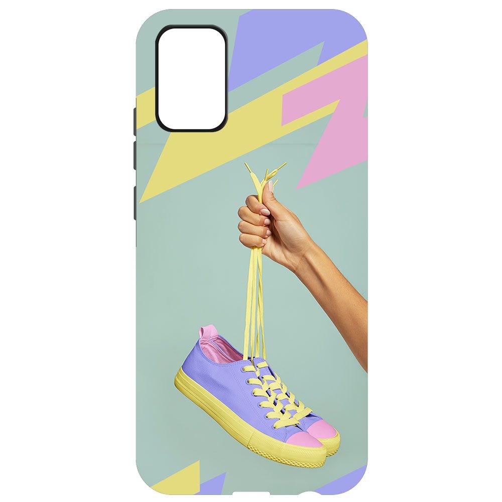 Чехол-накладка Кроссовки женские Цветные для Samsung Galaxy A02s (A025) черный