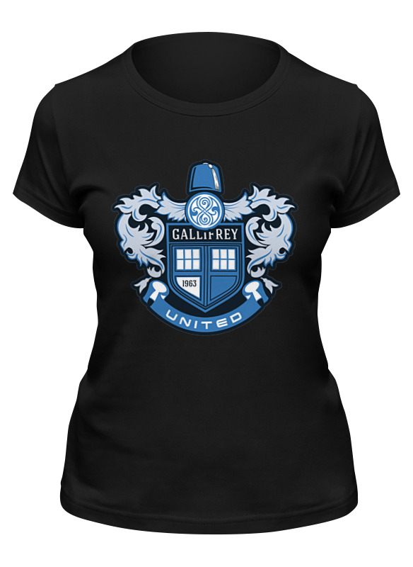 

Футболка женская Printio Gallifrey united черная L, Черный, Gallifrey united