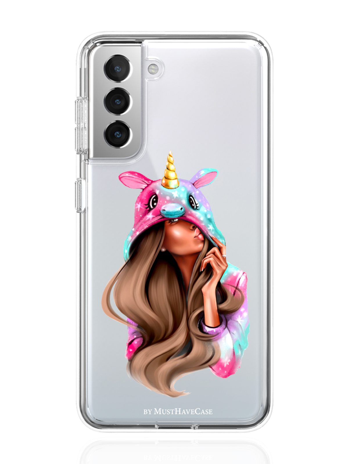 

Чехол MustHaveCase для Samsung Galaxy S21 Единорог прозрачный, Samsung Galaxy S21 Unicorn Girl