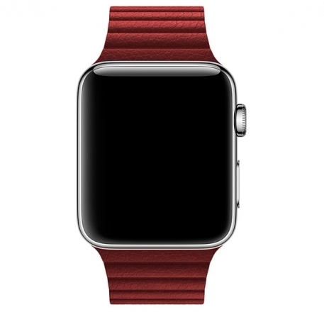 

Ремешок кожаный для Apple Watch 42/44мм (5), красный, на магните