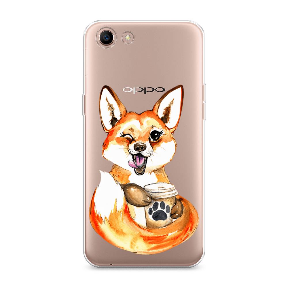 

Чехол для Oppo A83 "Подмигивающая лиса с кофе", Оранжевый;белый;коричневый, 250150-4