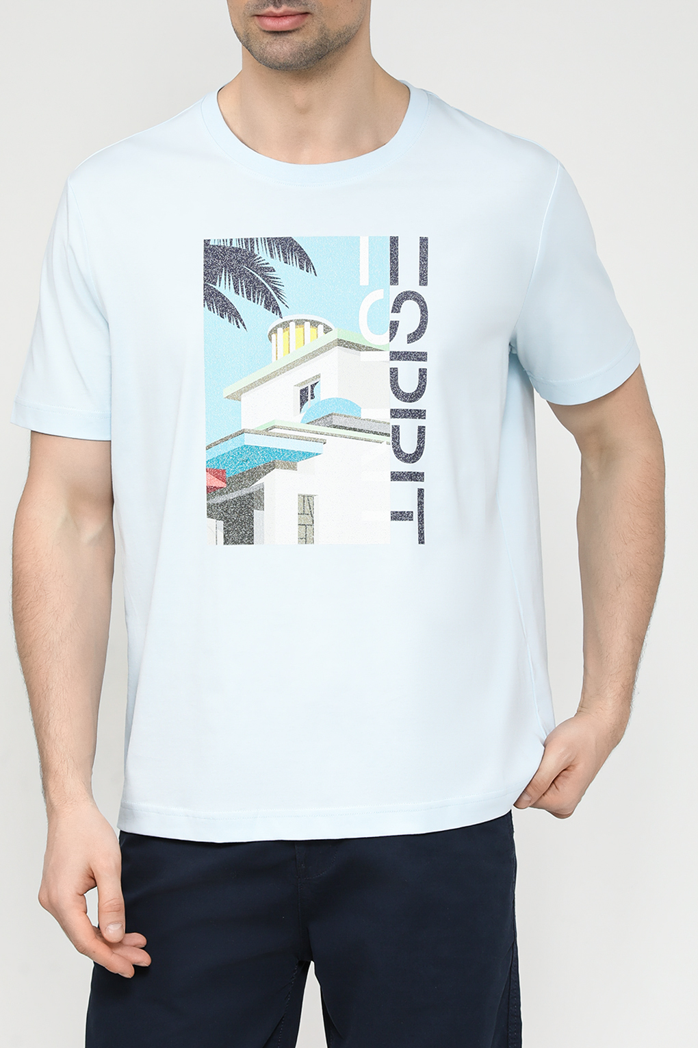 

Футболка мужская Esprit Casual 034EE2K323 голубая M, Голубой, 034EE2K323