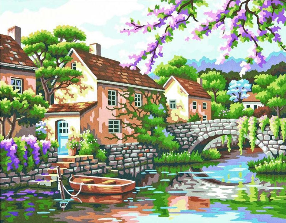 

Картина по номерам Dimensions Деревенский канал, 28x36, Деревенский канал